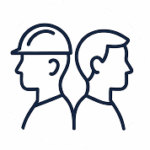 une homme avec un casque de chantier un homme sans casque de chantier